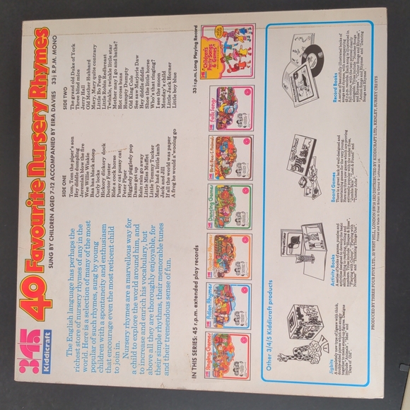 Vintage vinyl 40 Favourite Nursery Rhymes - Picture 2 of 6